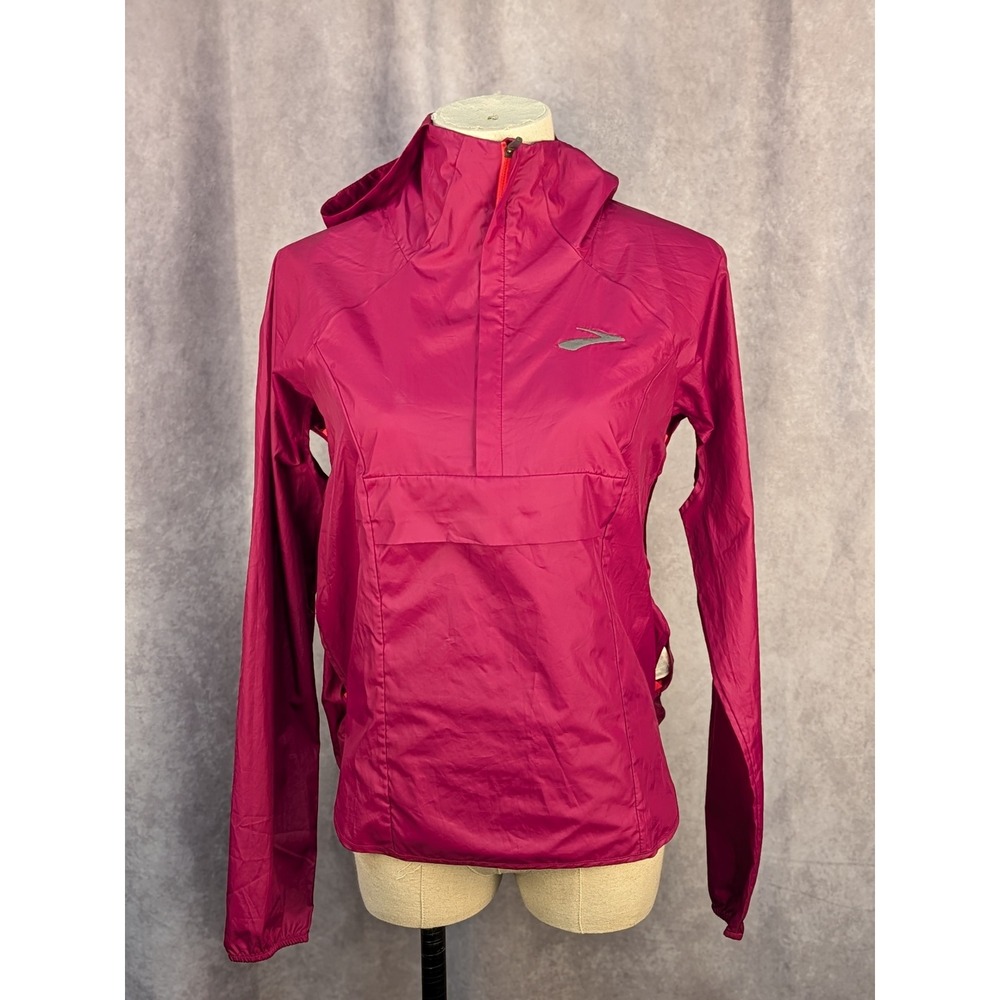 Brooks Canopy Running Jacket Womens XS Pink Magenta Windbreaker Hooded C220